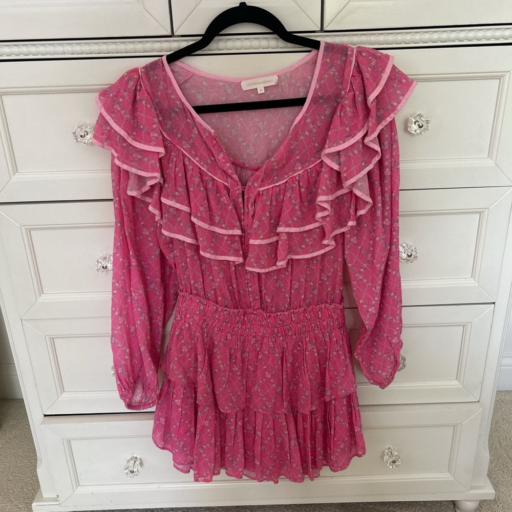 LoveShackFancy Rosamini Floral Mini Dress